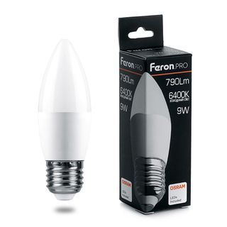 Лампа светодиодная 9W 230V E27 6400K C37 