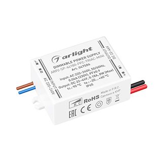 Блок питания ARPJ-SP-44180-PFC-TRIAC-MINI (8W, 22-44V, 180mA) (IP65 Пластик, 5 лет)
