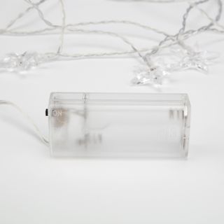 Гирлянда светодиодная Звездочки 1,5 м, 10 LED, прозрачный ПВХ, цвет свечения теплый белый, 2 х АА (б