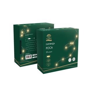 Гирлянда Роса с контроллером 20м, 200LED, IP20, 230В, зеленый провод, теплое белое свечение NEON-NIG