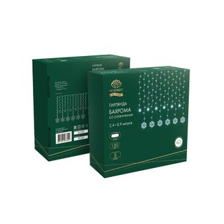 Гирлянда Бахрома со снежинками 2,4х0,9м, 150LED, белый, с контроллером 8 режимов, 230В NEON-NIGHT